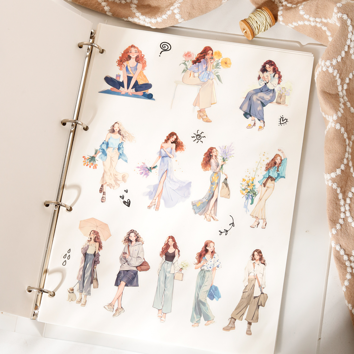 Vintage Fashion Journal - Vintage Fashion Girl Character Pets Landscape