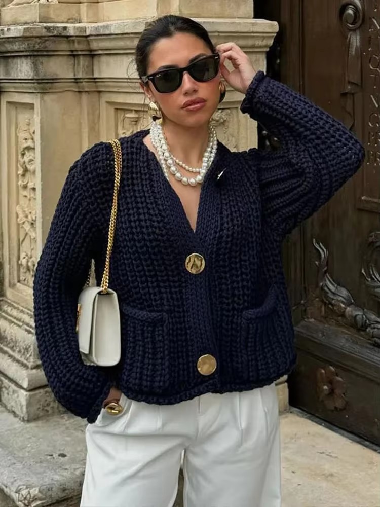 Crop Cardigan Vintage - HH Autumn Knitted Cardigan For Women