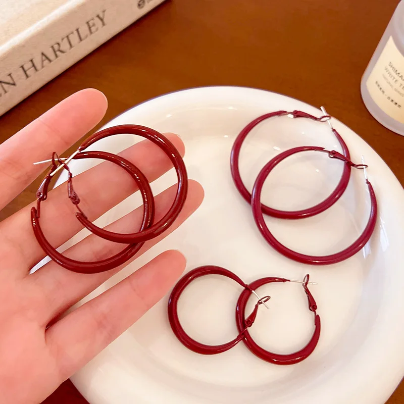 Charm Trendy Wine Red Color Ge – Vintage Fashion Korea Bewertung und Preis
