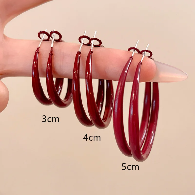 Charm Trendy Wine Red Color Ge – Vintage Fashion Korea Bewertung und Preis