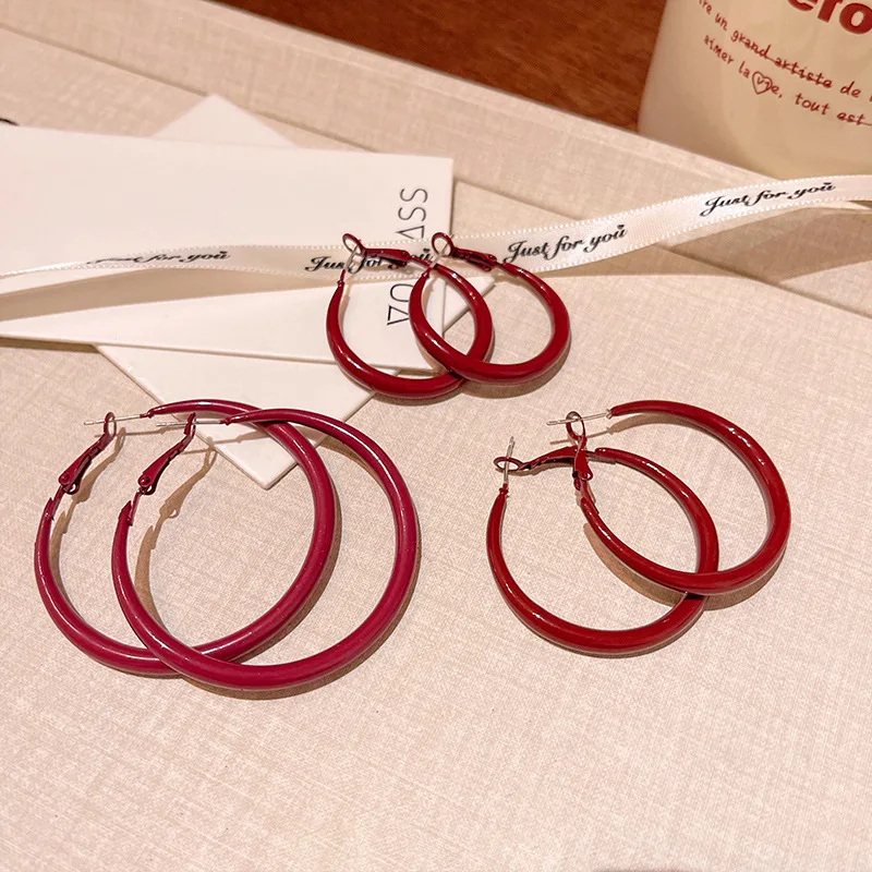 Charm Trendy Wine Red Color Ge – Vintage Fashion Korea Bewertung und Preis