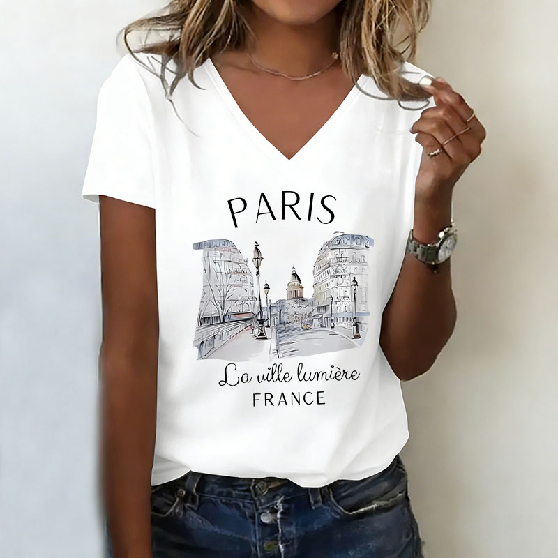 Vintage Paris T-shirt V Neck C – Vintage Fashion In Paris Bewertung und Preis