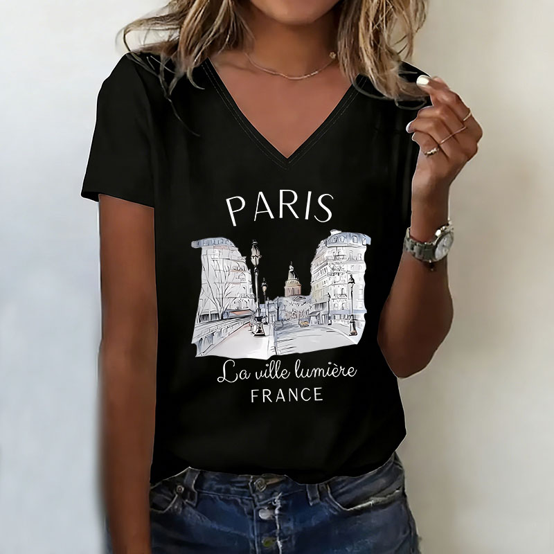 Vintage Paris T-shirt V Neck C – Vintage Fashion In Paris Bewertung und Preis