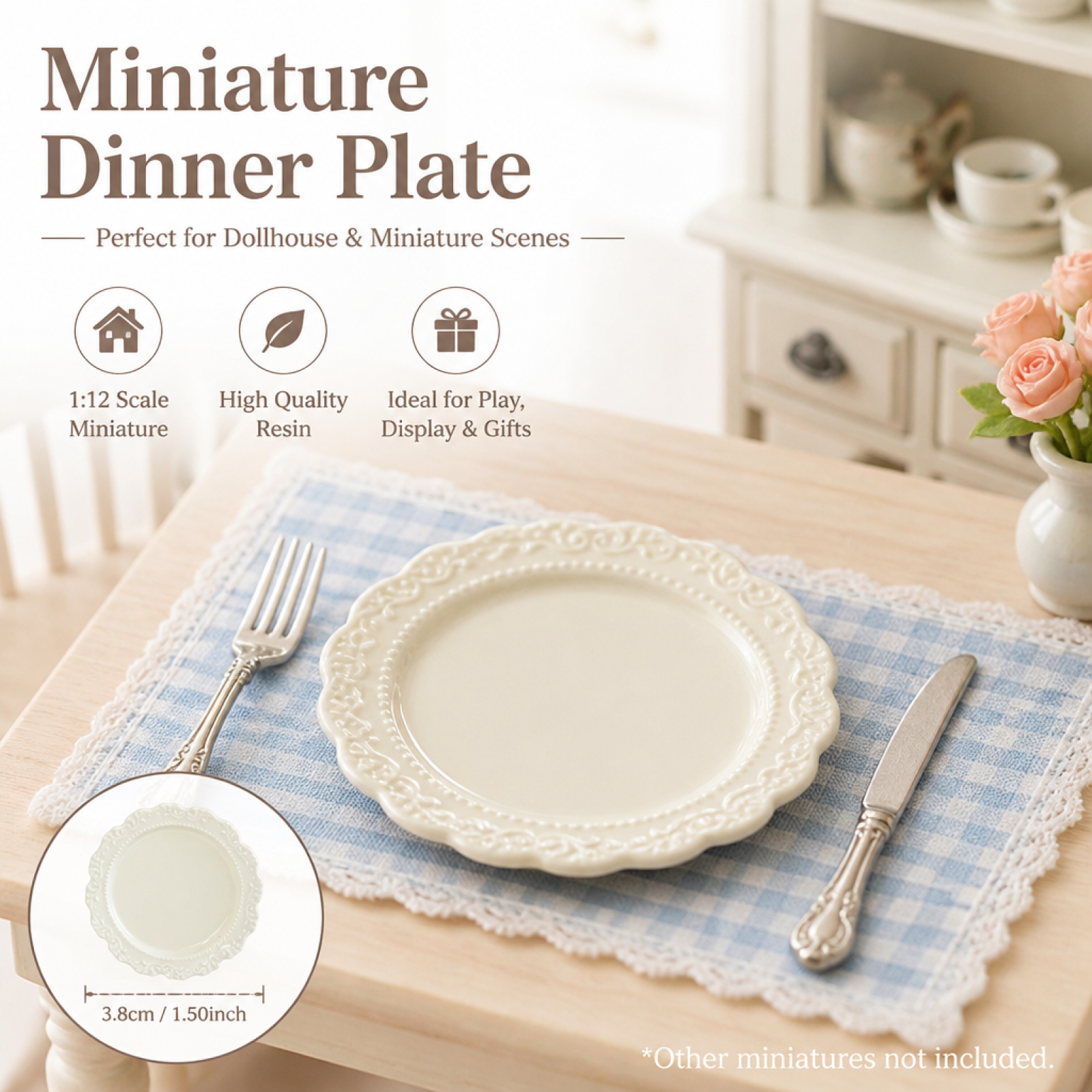Miniature Dinner Plate Decorat – Vintage Fashion Plates Toy Bewertung und Preis