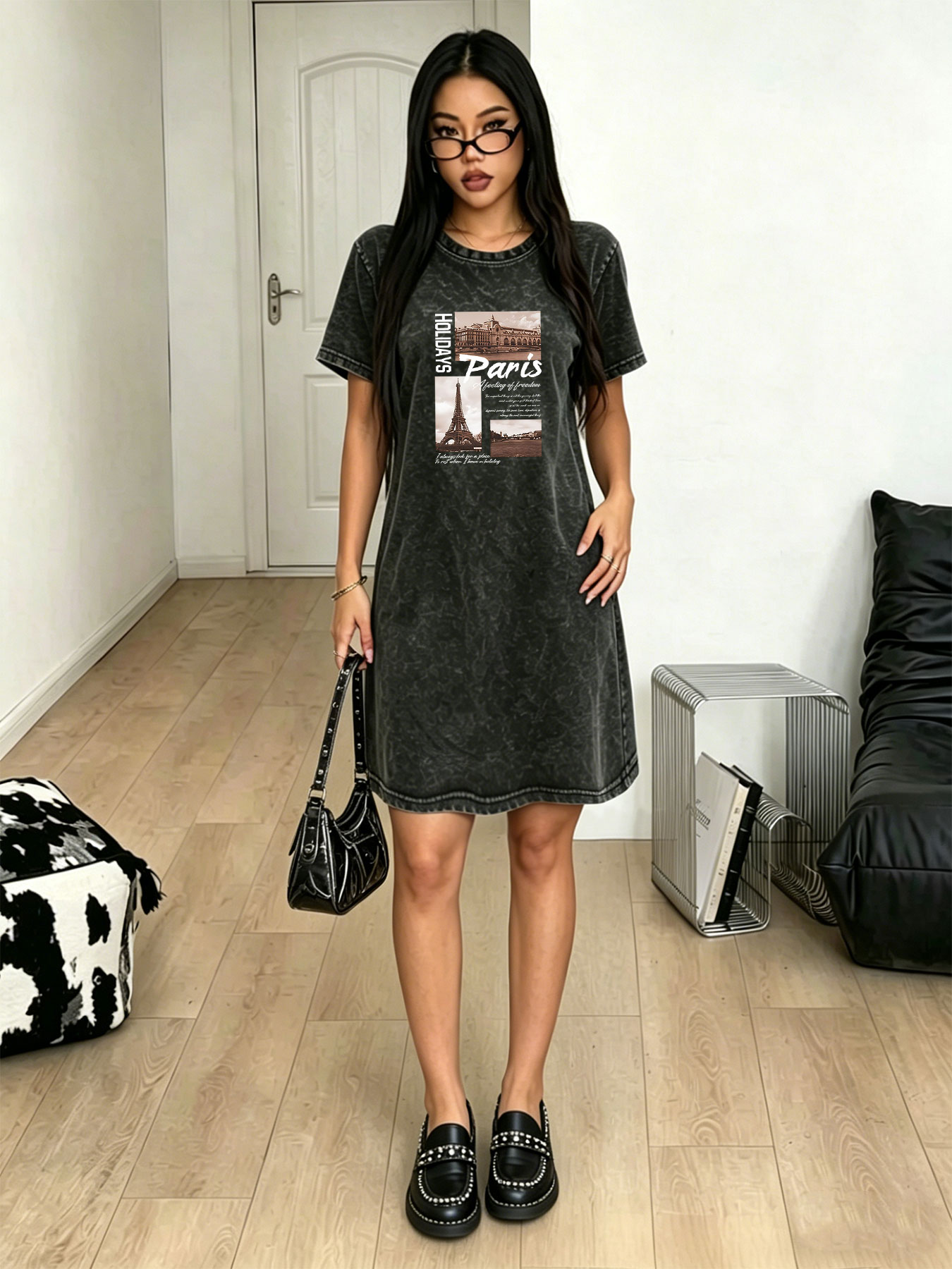 Women's washed vintage T-shirt – Vintage Fashion In Paris Bewertung und Preis