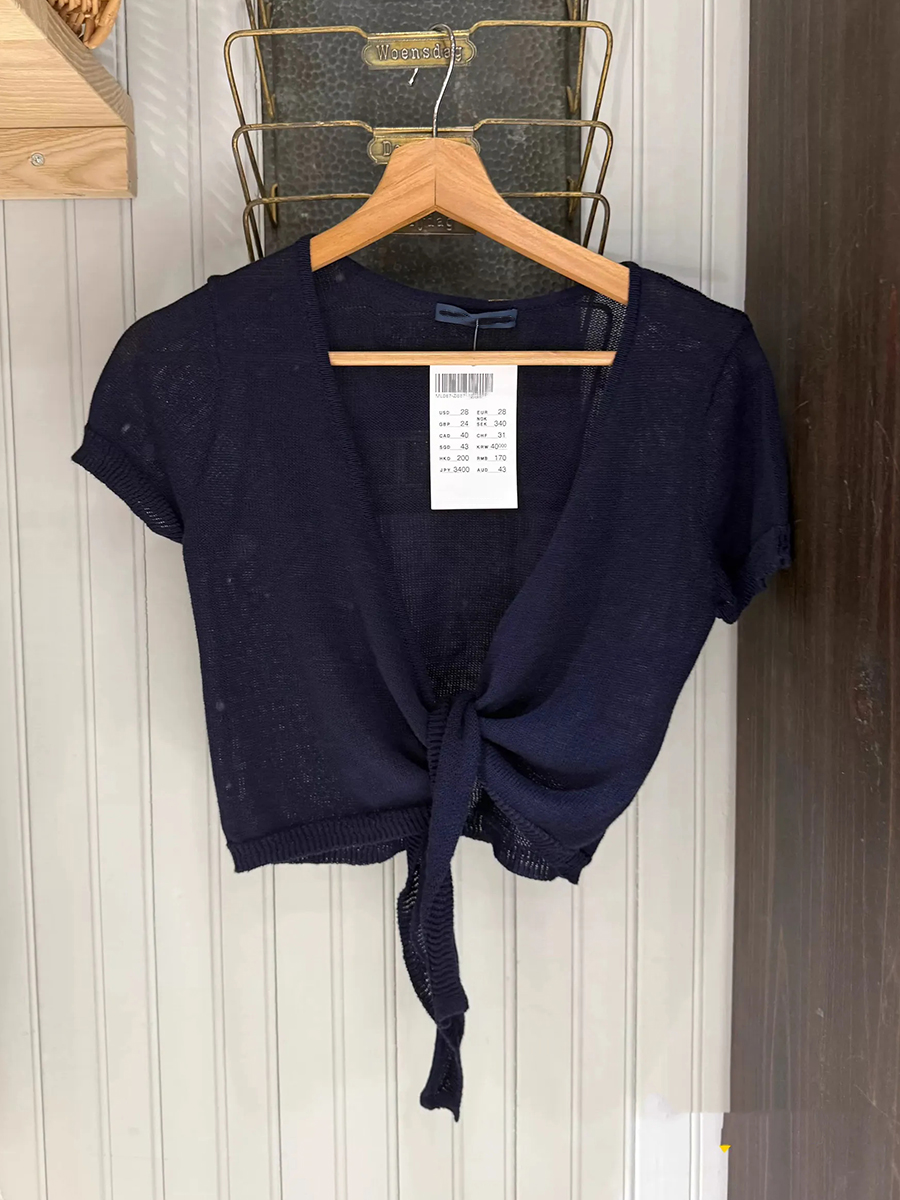Navy Lace-up Cardigan Women Co – Crop Cardigan Vintage Bewertung und Preis