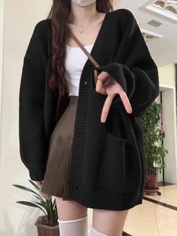 Loose Cardigan Women Long Slee – Crop Cardigan Vintage Bewertung und Preis