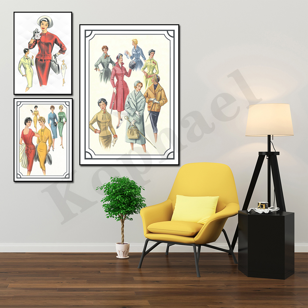 1959 Women's Fashion Sketch Ma – Vintage Fashion Magazine Covers Bewertung und Preis