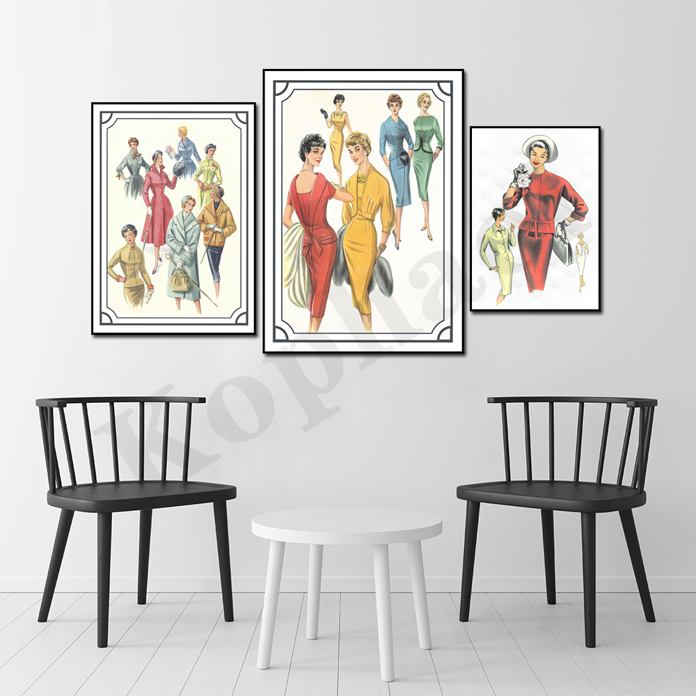 1959 Women's Fashion Sketch Ma – Vintage Fashion Magazine Covers Bewertung und Preis