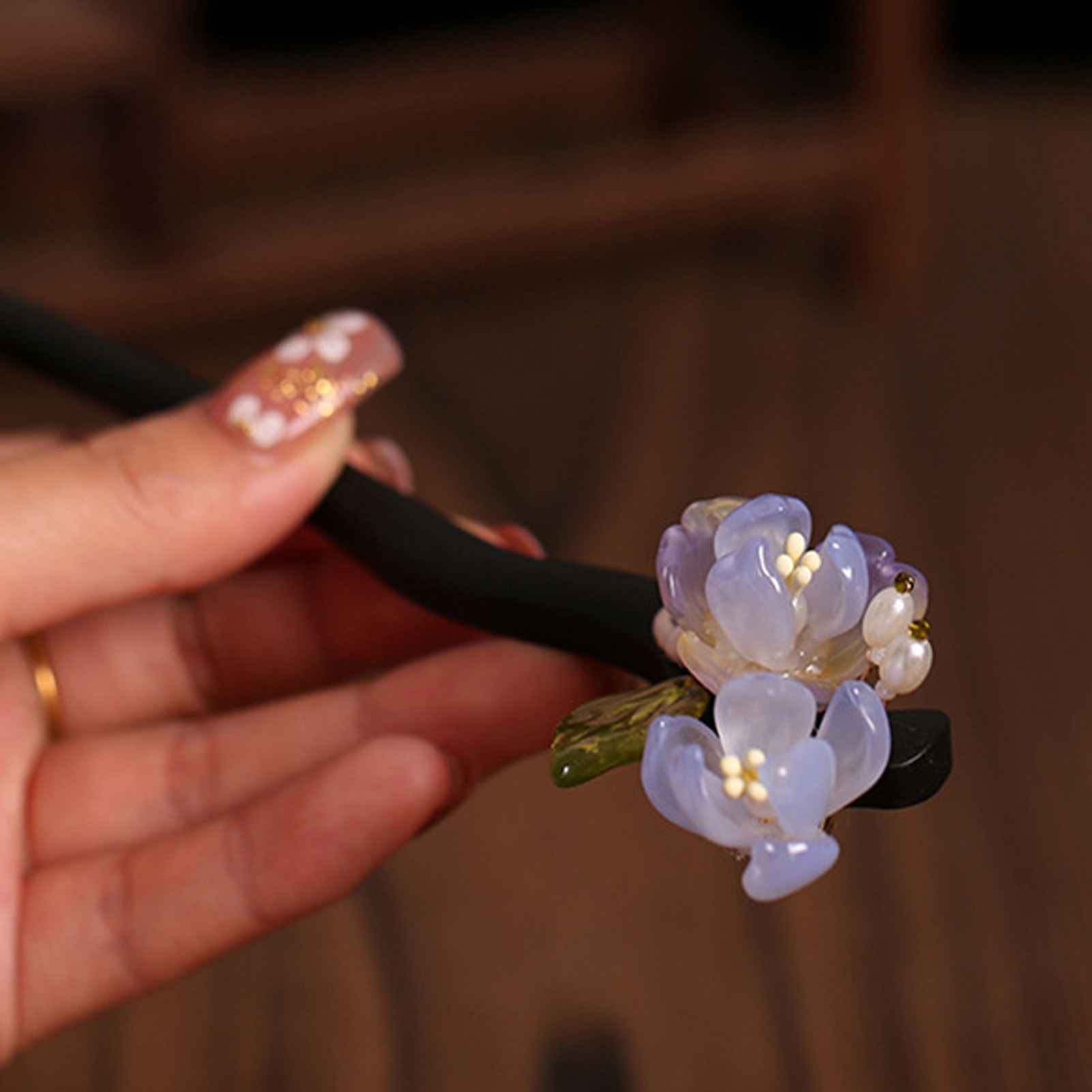 Vintage Wooden Flower Hairpin  – Vintage Fashion Shop Bewertung und Preis
